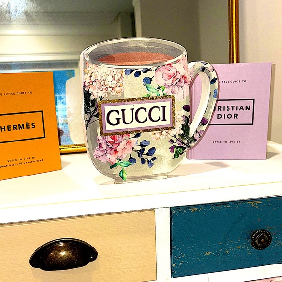 Gucci Other - Home Decor- Novelty Gucci Floral Wooden Mug with Pink and Purple Accents